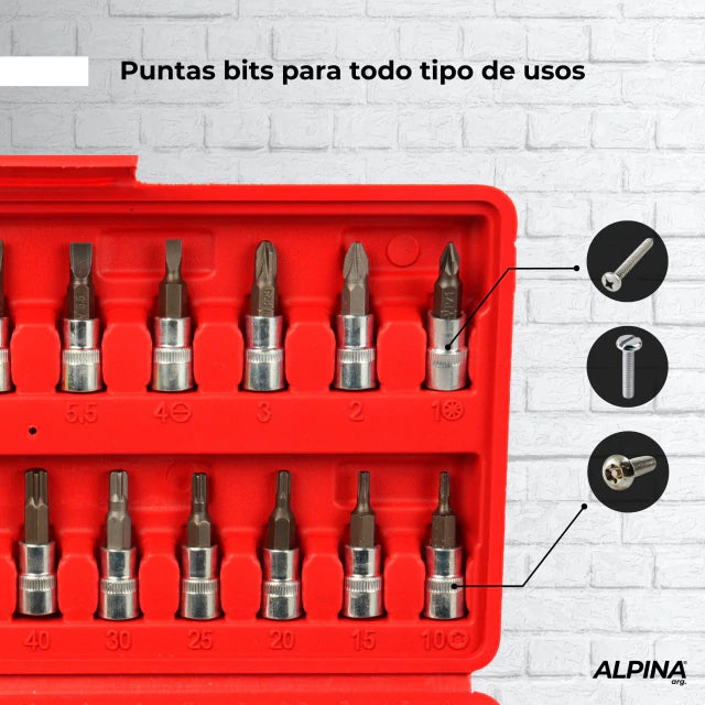 Alpina ProSet™ – Juego de Tubos Mecánicos 46 en 1