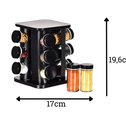 SpiceTurn® – Organizador Giratorio con 9 Frascos de Vidrio⭐