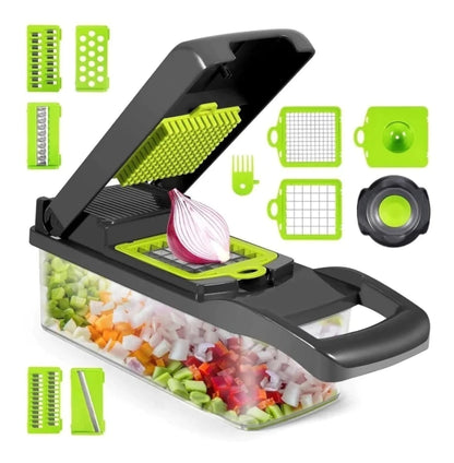 VeggyPro® – Cortador y Colador 14 en 1 con 8 Cuchillas Intercambiables