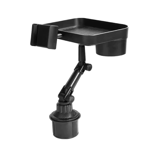 TrayMate™ – Soporte 2 en 1 para Teléfono, Bebidas y Snacks con Rotación 360° para Autos